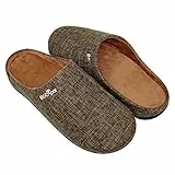 ERGOfoot Orthopädische Hausschuhe mit Fußgewölbeunterstützung zur Schmerzlinderung bei Plantarfasziitis, bequeme orthopädische Clogs mit rutschfester Gummisohle für drinnen und draußen, Braun, 7