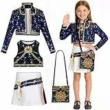 yumcute Anime Kostüm Kinder Singers Idol Bühnen-Rollenspiel-Outfits mit Weste Jacke, Mädchen Cosplay Outfit für Halloween Karneval Fasching Mottoparty Dress-up