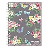 Herlitz Spiralboutiquebuch A5, Motiv: Ladylike Butterflies, 100 Blatt kariert, 1 Stück