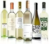 The Wine Guys Probierpaket Weißweinreise durch Italien Wein Tasting-Set, 6 x 0,75 l trockener Weißwein Weinprobe Set Geschenk für Weinliebhaber