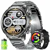 BENYAR SMART-Smartwatch Herren mit 1000mAh Akku, 1,7'' Großes Display Militär Smart Watch mit LED-Taschenlampe/100+ Sportmodi Fitnessuhr, SpO2/Herzfrequenz/Schlafmonitor für Android iOS 2026