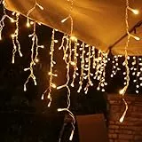 interGo Lichterkette Eisregen Außen, 15m 600er LED Lichtervorhang LED mit Timer, IP44 wasserdicht 8 Modi für Innen Außen Weihnachten, Schlafzimmer, Party, Hochzeit, Balkon, Garten Deko