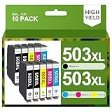 HALLOLUX 503XL Multipack 503 XL Druckerpatronen 503 Kompatibel für Epson 503 XL Multipack 503 für Epson XP 5200 Druckerpatronen für WF 2960 Patronen XP-5200 WF-2960 XP 5205 WF 2965 (10er-Pack)