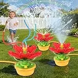 Kssvzz Wassersprinkler für Kinder, Outdoor Sommer Wasserspielzeug mit Wackelschläuchen, 3 Sprühmuster, lustiger Rasensprenger für Garten, Hof, Jungen Mädchen ab 3 4 5 6 7 8 9 Jahren