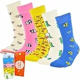 Socks Tunnel Damen Lustige Bunte Socken aus Baumwolle mit Tiermotiv – Katze, Hund, Cartoon-Design (Größe 36-43) (DE/NL/SE/PL, Numerisch, 36, 43, Regular, Regular, 5 Strümpfe set 04)