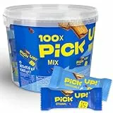 PiCK UP! minis Original + Choco&Milk (1 x 1.06 kg), Mini-Keksriegel mit knackiger Milchschokoladentafel zwischen zwei Keksen in 2 Sorten, 100 Portionspackungen
