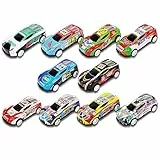 Aufziehauto, 10 Stück Mini Rennauto Set aus Metall, 6.8 cm Länge darda auto, Zufällige Auswahl für Mädchen und Jungen, Spielzeugautos für Indoor- und Outdoor-Spaß, Kreativität des Kindes Anregen
