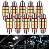CJBIN Auto LED Innenbeleuchtung, 10 Stück 36MM 288 Lumen Led Auto Innenraumbeleuchtung, 12V 1.8W Led innenraumbeleuchtung Birne Auto, Auto Innen Beleuchtung, Einfach zu Verwenden, Weiße Licht