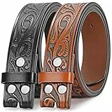 BELTROAD 2 Pack Western Ledergürtel Riemen für Männer Frauen Cowboy Cowgirl western gürtel herren für Jeans Geschenk Gürtel ohne Schnalle wechselgürtel