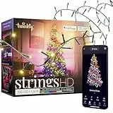 Twinkly Strings HD 700 Smart RGB+W LEDs, 38,5 Meter, Grüne Leitung, Weihnachtsbeleuchtung für Innen- und Außenbereich