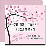 Stuff4 55. Hochzeitstag Karte Liebe - 20089 Tage Zusammen - 55 Jahrestag Karte Hochzeitstag Geschenke für Mein Mann Ehemann Meine Frau Ehefrau, 145mm Lustig Glückwunschkarten