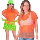 W WIDMANN MILANO Party Fashion - Netzoberteil für Damen, Netzshirt, neon T-Shirt für Festival und Karneval