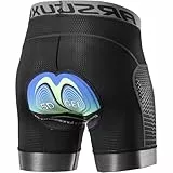 Lixada Radlerhose Herren mit Sitzpolster 5D Gepolsterte Fahrradhose kurz Atmungsaktive Elastizität Schnelltrocknende Stoßfeste Herren Fahrrad Hosen Radhose