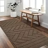 Biscpro Teppich Läufer 50x120cm Fußmatte Lang Waschbarer rutschfest Schmutzfangmatte Küchenteppich für Eingangsbereich Wohnzimmer,Flur,Büro,Schlafzimmer,Küchen-Latte