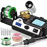 Preciva Lötstation 60W Lötkolben Set mit Displayanzeige, Temperatur einstellbar 90~480°C, Standby-Modus Lötset für Hobbylöten (Lötstation)