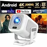 Beamer 4K Unterstützt, AKIYO O4 Full HD 1080P WiFi Bluetooth, Mini Beamer Handy Autofokus und Auto Trapezkorrektur, 120° Drehbar Projector Kompatibel mit HDMI/Smartphone/USB/Laptop
