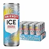 Smirnoff Ice Original, Mixgetränk mit Smirnoff Vodka und frischem Zitronen Geschmack, 10% Alkohol, 12 Dosen x 250 ml (EINWEG Verpackung), fertige Cocktails, perfekt für Partys und gesellige Anlässe
