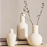 DN DECONATION Keramik Vasen 3 Set Kleine Deko Vase Set Moderne Blumenvasen für Deko Vase Hause Dekorative für Pampasgras Blumen,Regal, Badezimmer, Esstisch
