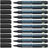 Schneider Maxx 133 Permanent-Marker mit Keilspitze (Strichstärke: 1-4 mm, nachfüllbar) 10er Packung schwarz