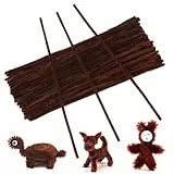 jijAcraft 6MM Dunkelbraun Pfeifenreiniger, 30CM Pfeifenputzer zum Basteln, 100 Stück Biegebruchs Chenilledraht für DIY Basteln, Dekorieren