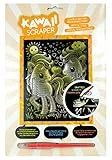 MAMMUT 8261624 - Artfoil, Kratzbild, Tiermotiv, KAWAII Pferde, gold, Komplettset mit Kratzbild, Kratzmesser und Anleitung, Scraper, Scratch, glänzend, Kratzset für Kinder ab 8 Jahre