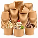 Huanmin 50 Stück Eisbecher Pappe, 235 ML Eisbecher Papier, Papier Dessertbecher, Candybar Becher, Eisbecherr Kraftpapier, Dessertbecher für Eiscreme, Frozen Yogurt, Dessert, Süßspeisen, Fingerfood