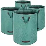 GARDEBRUK® Gartenabfallsack 4x280 Liter 50 kg Belastbarkeit doppelte Nähte 3 stabile Griffe robust abwaschbar Garten Rasensack Gartentasche Laubsack
