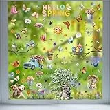 Moxled Fensterbilder Frühling Selbstklebend 92pcs