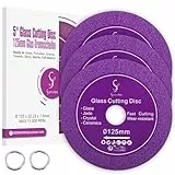3 Stück Glasschneider, Dünn Diamantscheibe 125mm x 22,23 mm Sägeblatt-Rad Trennscheibe für Winkelschleifer, Flexscheiben für dickes Glas Keramik Marmor Schneiden Schleifen