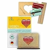 mikiprojekt® Webrahmen für Kinder Ab 5 Jahre mit einfacher Anleitung -made in Germany- Entwicklungsförderndes Weben mit unbedenklichem Biomaterial - Komplettset – Schulwebrahmen - Kinderwebrahmen