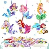 MONCAP 12 Stück Meerjungfrau Bastelset Kinder Meerjungfrau Basteln Mädchen Meerjungfrau Kunsthandwerk Kreativset Meer Poke Art DIY Toys für Jungen Mädchen Sommer Kindergeburtstag Party Geschenke