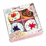 Lustige Donut Socken Box - Lustig Bunte Coole Geschenke für Frauen Damen Teenager Mädchen Mama Oma Sie Freundin Frau - Witzige Muttertagsgeschenk Ostern Weihnachten Strümpfe Geschenkideen - 4 Paare