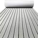KXKZREN Boot Bodenbelag Selbstklebend Eva-Schaum Teakholzimitat Bootsbelag, rutschfeste Bootsmatte Marineteppich für Motorboot Wohnmobil Yacht Kajak Schwimmende Plattform, 240x90cm