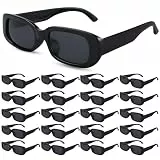 20 Stück Vintage Rechteckige Sonnenbrille Für Damen Und Herren, Retro Sonnenbrille, Vintage Sonnenbrille Party Sonnenbrillen Sunglasses Uv Schutz Retro Brille, Für Outdoor Reise Fahren, Schwarz