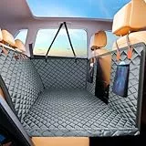 JOEJOY Hundedecke Auto Rückbank, Hundesitzbezug mit Harter Unterseite, Hunde Autositz Rückbank Verbreitert, Autoschondecke Hund Rücksitz Wasserdicht Kratzfest mit Sicherheitsgurt