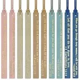 10 Stück Bibelvers Leder-Lesezeichen Motivierende Lesezeichen Inspirierende Schrift Seitenmarkierungen mit Seil Christlicher Gläubiger Buch Etiketten für Schule Büro Zuhause Buchdekoration (Farbe)