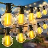 45M 150FT LED Lichterkette Außen Outdoor Beleuchtung Strom mit 62+2 G40 Glühbirnen Aussen Lichterkette Wetterfest für Balkon Garten Pavillon Terrasse Hochzeiten Party Lights