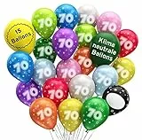 BIO Luftballons 70. Geburtstag •15 Stück• MADE IN EU • Premium BIO Ballons aus 100% Naturlatex • Klimaneutral - Ø32cm I Luftballon 70 Geburtstag I Zahlen Luftballon 70 Jahre I Luftballons Geburtstag