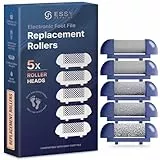 Essy Elektrischer Hornhautentferner Ersatzrollen – Set mit 5 Ersatzköpfen in Feiner, Mittlerer und Grober Struktur, Ersatzrollen Ultra Stark Für Effektive Hornhautentfernung und Pedikürepflege (Blau)