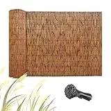 Sichtschutzzaun, Windschutz, Schilfrohrmatte, 50160 cm Höhe, Gartensichtschutz, Pool/Dach/Mauer-Abdeckung, langlebig, Zaunblende (50 x 100 cm)