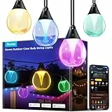 Govee Lichterkette Außen, 15M Dimmbare RGBWIC LED Lichterkette mit 16 Millionen Farben und 111 Szenenmodi, 80 lm pro LED, Lebensdauer 25.000 Stunden, Funktioniert mit Alexa, Google Assistant, Matter