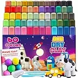 essenson Modelliermasse Lufttrocknend, 60 Farben Lufttrockener Magischer Knete für Kinder, Geschenk für Jungen und Mädchen im Alter von 3-12 Jahren