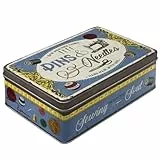 Nostalgic-Art Retro Vorratsdose Flach, 2,5 l, Pins & Needles Sewing Box – Geschenk-Idee für Dein Zuhause, Blech-Dose mit Deckel, Vintage Design, zur Nähen-Aufbewahrung, Nähen-Deko