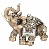 Duokon Resin Elephant Statue Decoration, Home Wohnzimmer Desktop Crafts, Büro, Haustür, Hotel oder Café Elegante Dekoration(Gold L 16,5 * 8 * 16 cm)