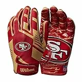 Wilson Handschuhe NFL Team SUPER Grip, Einheitsgröße für Jugendliche, Silikon/Stretch-Lycra