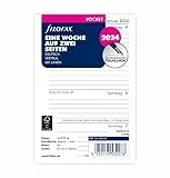 Filofax Kalender Pocket 1 Woche auf 2 Seiten vertikal (deutsch)2026