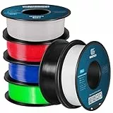 GEEETECH PLA Filament 1,75mm für 3D Drucker,Schwarz/Weiß/Grau/Rot/Grün/Blau 6 x1KG Farben Bun