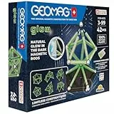 Geomag, Glow Recycled, Magnetische Konstruktionen mit Leuchteffekt, Magnetstäbe, die im Dunkeln Leuchten, 42-teilige Packung, 100% Recycling-Kunststoff