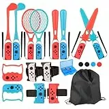 RTop 20 in 1 Zubehör Kit für Nintendo Switch Sport, Controller Joy-Con Griffe, Familie Zubehör Bundle kompatibel mit Nintendo Switch/OLED-mit Aufbewahrungstasche