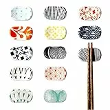 Xiuyer Keramik Stäbchen Halter, Stil Druck Stäbchen Stäbchenhalter Set Stehen Messer Abendessen Löffel Halter Gabel Messer Ständer Gedruckt Glasur Halterung Premium Essstäbchen-Ablagen